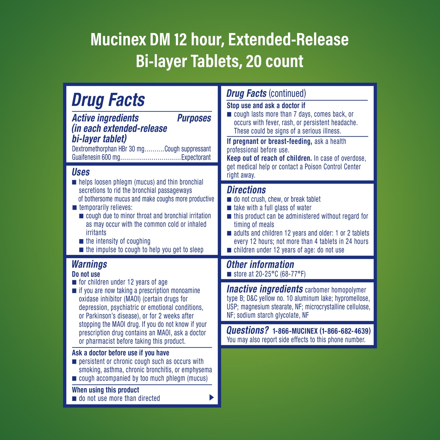 Mucinex DM 12-Hour Extended Release Tablets 20ct