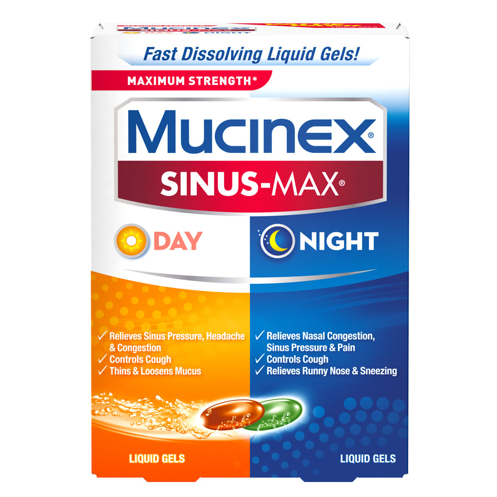 MUCINEX® SINUS-MAX® Liquid Gels - Day & Night 24/24 ct.