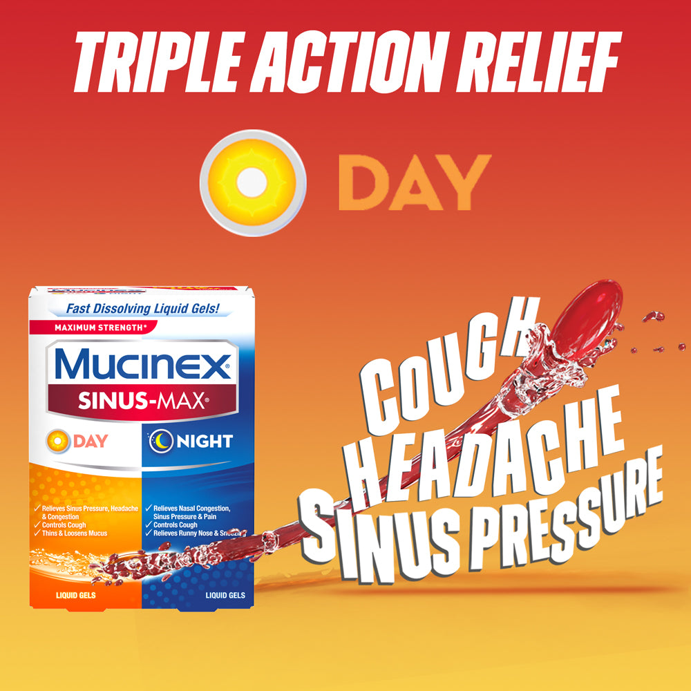 MUCINEX® SINUS-MAX® Liquid Gels - Day & Night 24/24 ct.