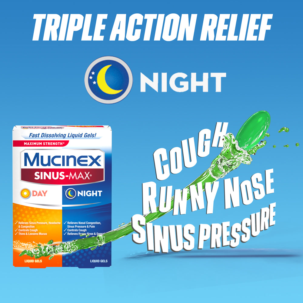 MUCINEX® SINUS-MAX® Liquid Gels - Day & Night 24/24 ct.