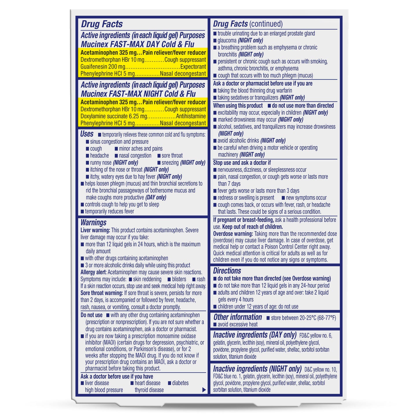 MUCINEX® SINUS-MAX® Liquid Gels - Day & Night 24/24 ct.