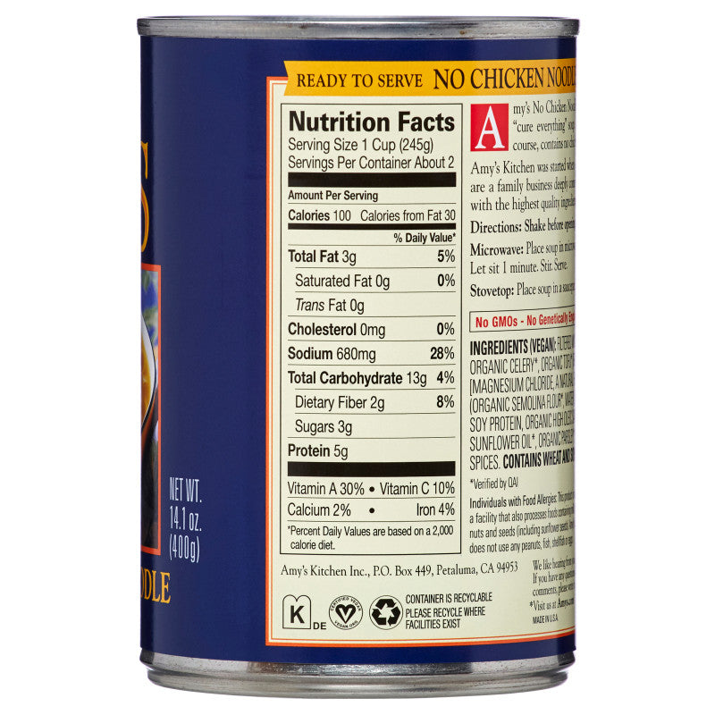 Amy's No Chicken Noodle Soup 14.1oz