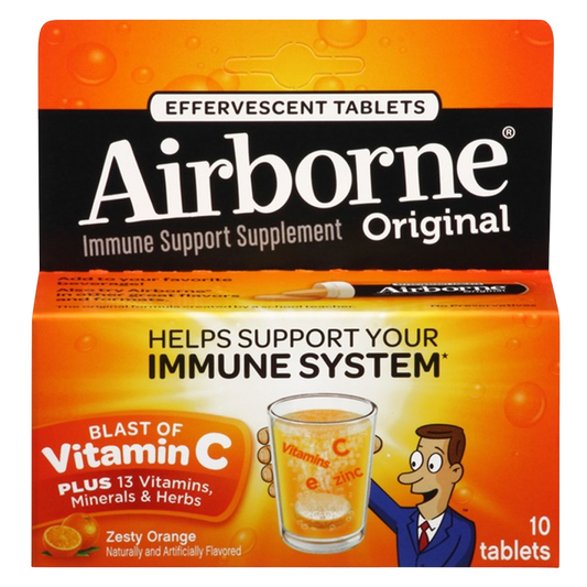 Airborne Effervescent Tablets Zesty Orange 10ct