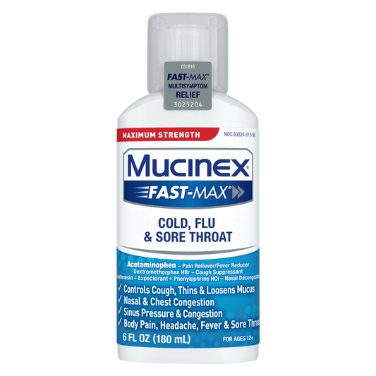 Mucinex Fast-Max Max Strength Cold Flu & Sore Throat Relief Liquid 6oz