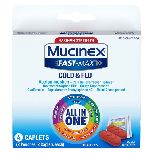 Mucinex Fast-Max All-In-One Cold & Flu Caplets 4ct