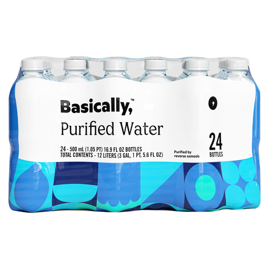 Basically, 24ct 16.9oz Purified Bottled Water